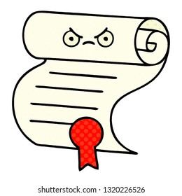 comic book style cartoon of a contract