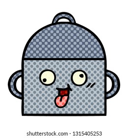 comic book style cartoon of a cooking pot