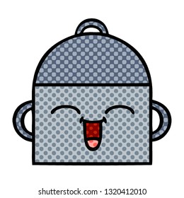 comic book style cartoon of a cooking pot