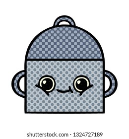 comic book style cartoon of a cooking pot