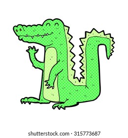 comic book style cartoon crocodile