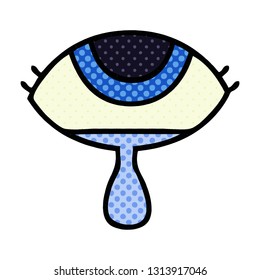 caricatura de un ojo llorón al estilo de un libro de historietas