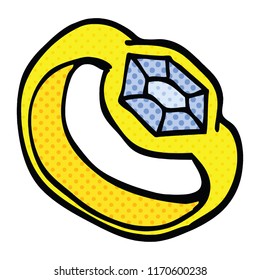 Comicbuchstil-Cartoon-Diamantring