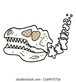 comic book style cartoon dinosaur bones