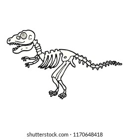 comic book style cartoon dinosaur bones