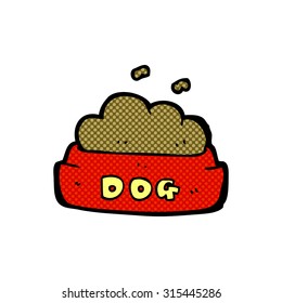 comida de perro con dibujos animados estilo libro de historietas