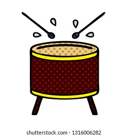 comic book style cartoon of a drum