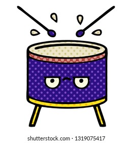 comic book style cartoon of a drum