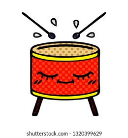 comic book style cartoon of a drum