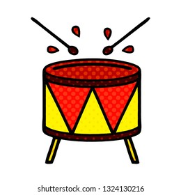 comic book style cartoon of a drum