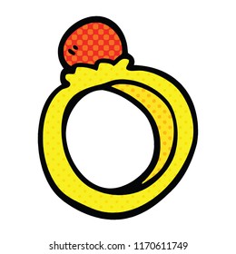 comic book style cartoon engagement ring