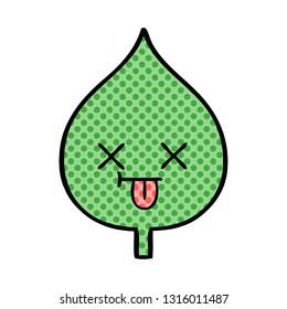 comic book style cartoon of a expressional leaf