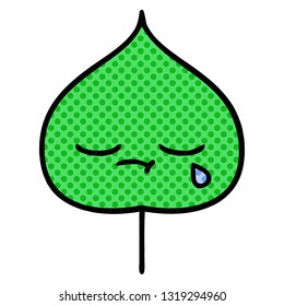comic book style cartoon of a expressional leaf