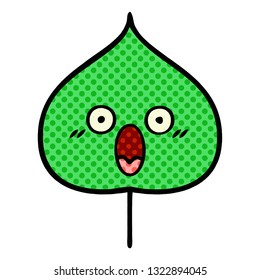 comic book style cartoon of a expressional leaf
