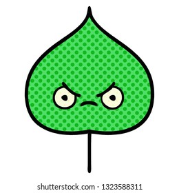 comic book style cartoon of a expressional leaf