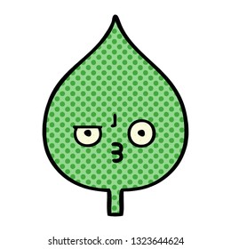 comic book style cartoon of a expressional leaf