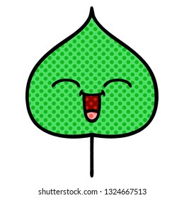 comic book style cartoon of a expressional leaf