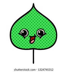 comic book style cartoon of a expressional leaf