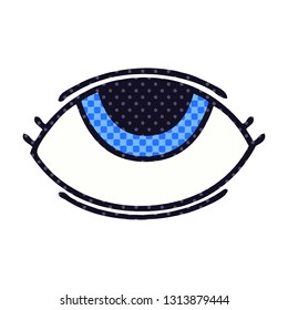 comic book style cartoon of a eye looking up