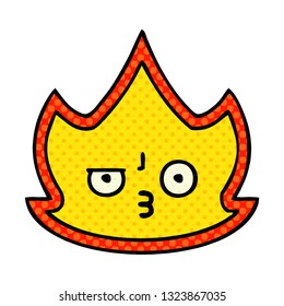 comic book style cartoon of a fire flame
