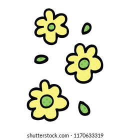 comic book style cartoon flower heads