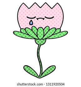 comic book style cartoon of a flower