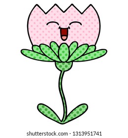 caricatura de una flor al estilo de un libro de historietas