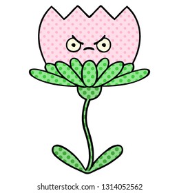comic book style cartoon of a flower