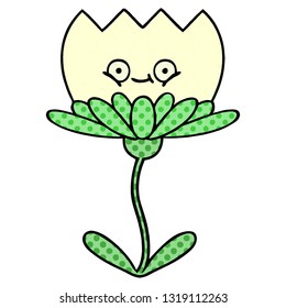 comic book style cartoon of a flower