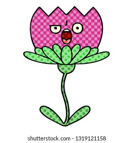 comic book style cartoon of a flower