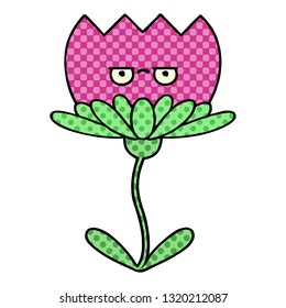 comic book style cartoon of a flower