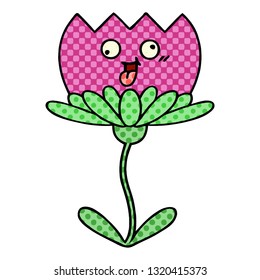 comic book style cartoon of a flower