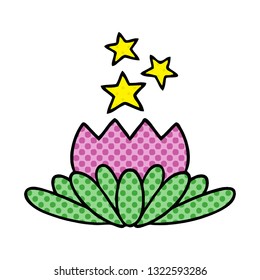 caricatura de una flor al estilo de un libro de historietas