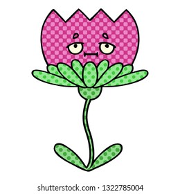 comic book style cartoon of a flower