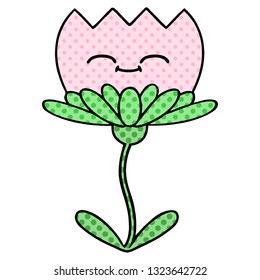 comic book style cartoon of a flower