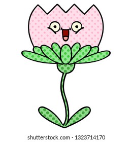 caricatura de una flor al estilo de un libro de historietas