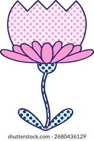 comic book style cartoon of a flower in bright neon color