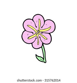 flor de dibujos animados estilo libro de historietas