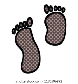 comic book style cartoon foot prints