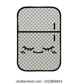 comic book style cartoon of a fridge freezer