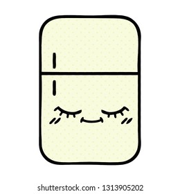 comic book style cartoon of a fridge freezer