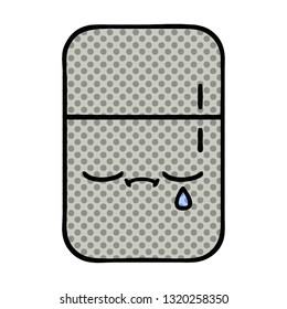 comic book style cartoon of a fridge freezer