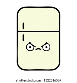 comic book style cartoon of a fridge freezer