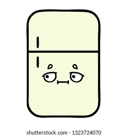 comic book style cartoon of a fridge freezer