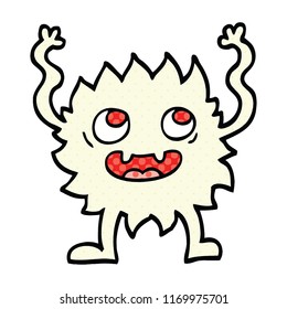historieta estilo caricatura monstruo de peluche divertido
