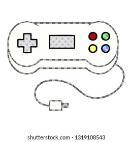 comic book style cartoon of a game controller