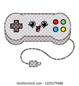 comic book style cartoon of a game controller