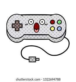 comic book style cartoon of a game controller