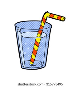 Comic Book Style Cartoon Glass Of Water