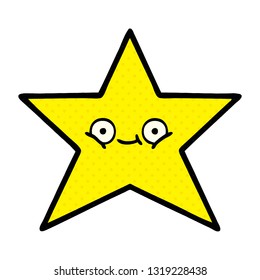 comic book style cartoon of a gold star